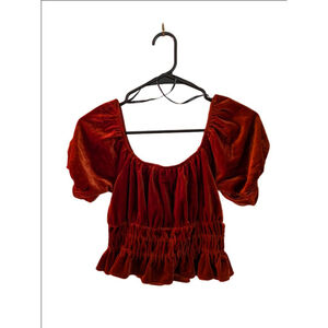 Women's Forever 21 Velvet Top Red Size S